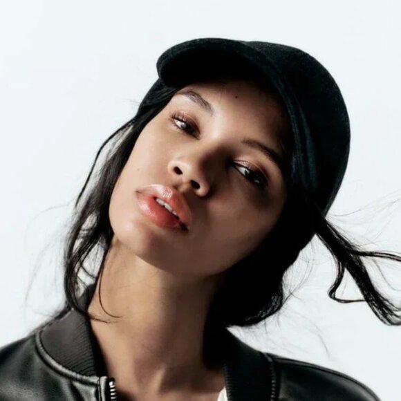 NWT ZARA FELT TEXTURE HAT ANTHRACITE GRAY